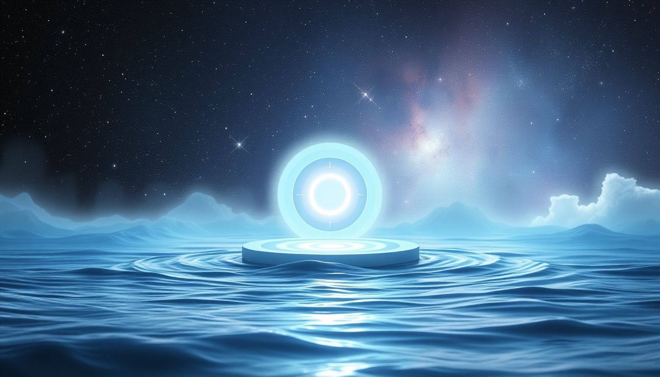 Eine Zielscheibe im Wasser symbolisiert emotionale Unsicherheit und Ziele.