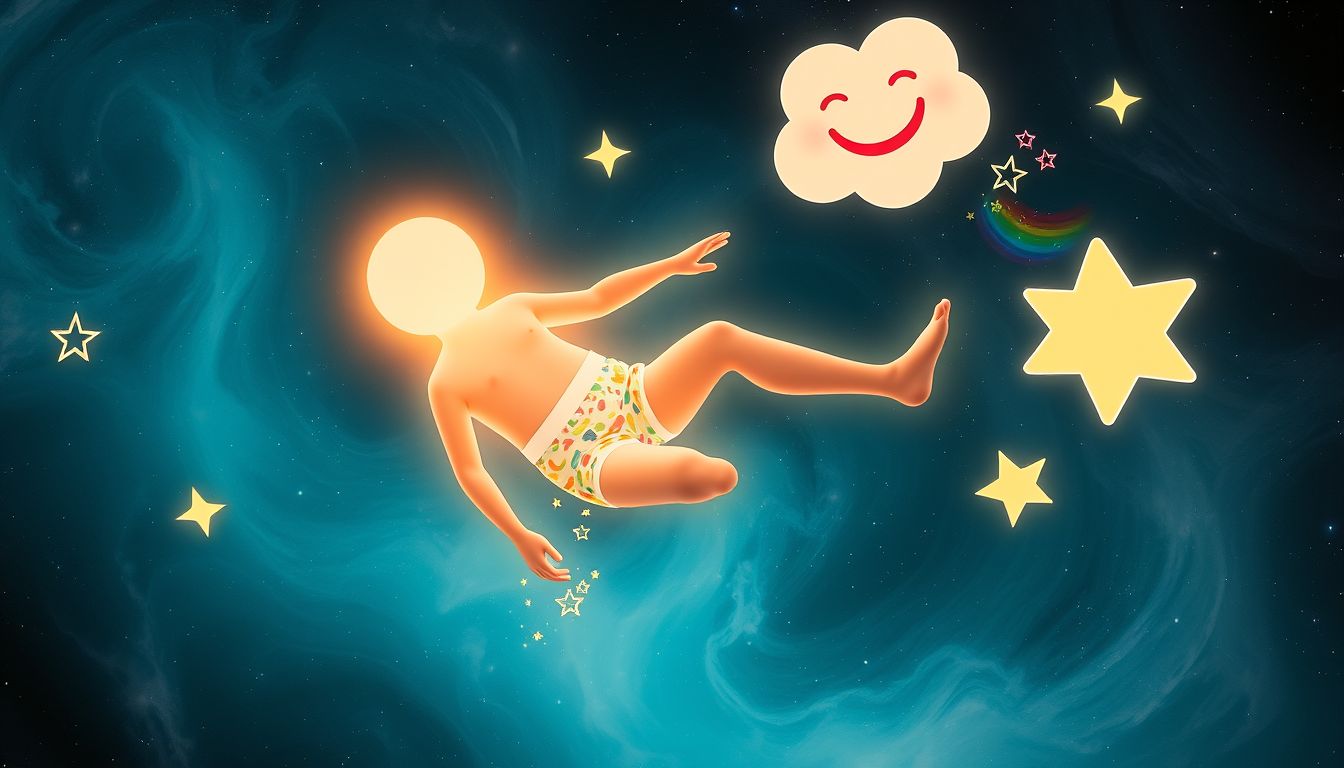 Eine lustige Badehose symbolisiert Lebensfreude und Humor im Traum.