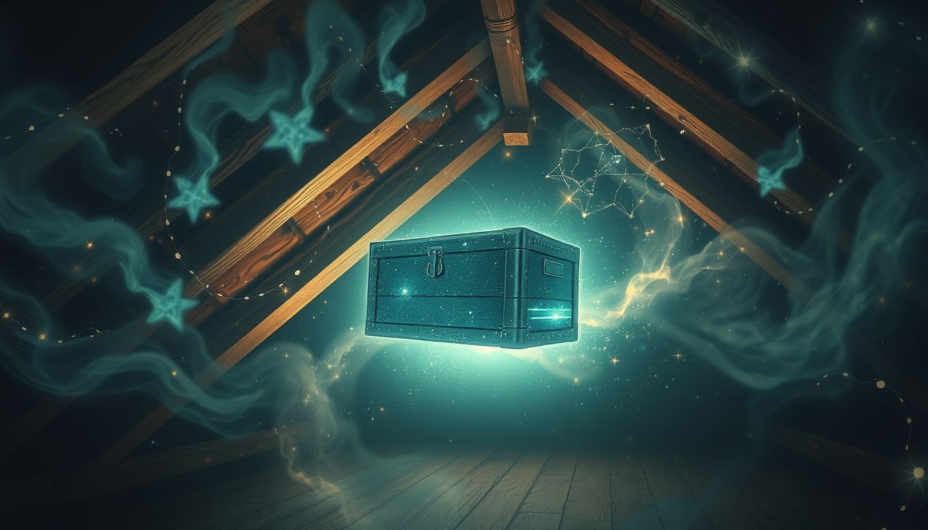 Ein Starkasten auf dem Dachboden symbolisiert verborgene persönliche Kraftquellen.