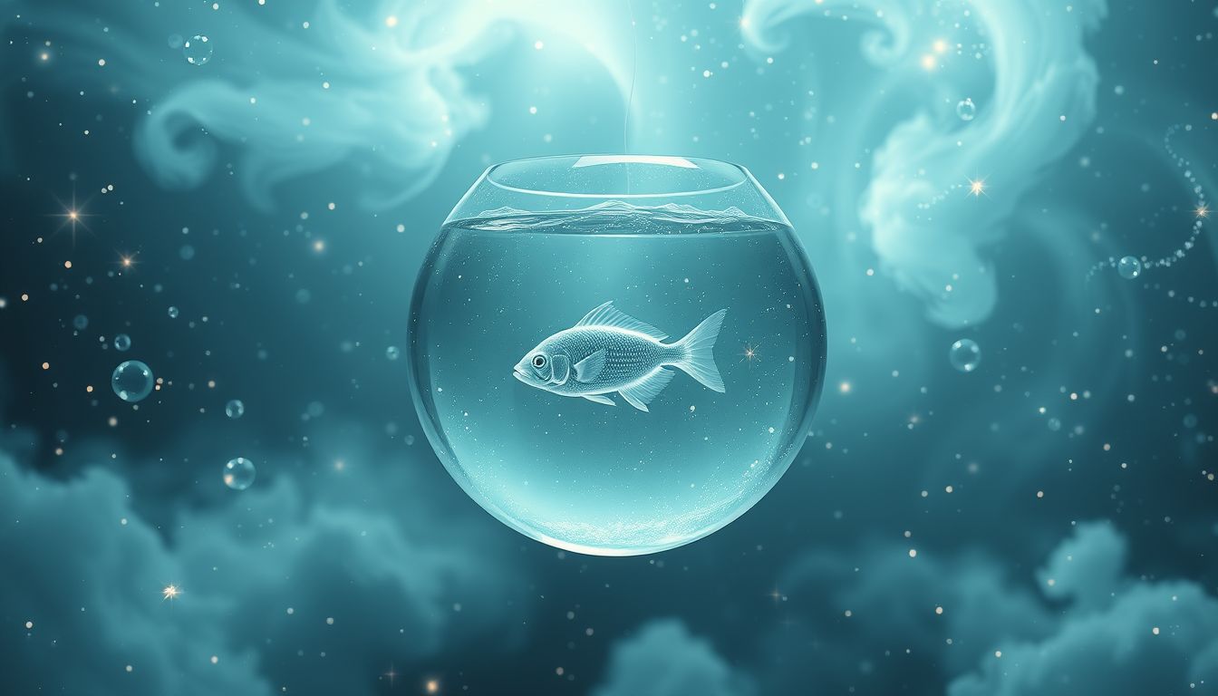 Ein Seefisch im Aquarium symbolisiert verborgene Emotionen und Kontrolle.