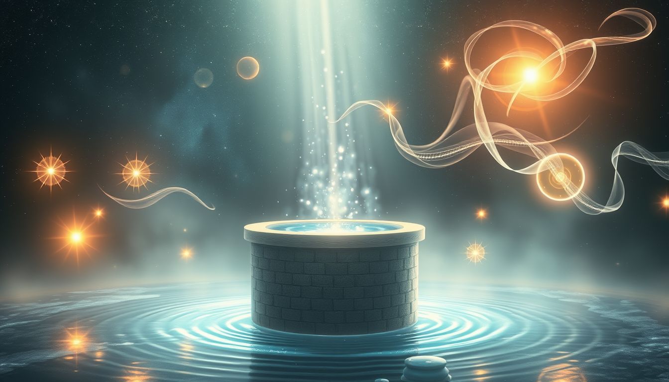 Weihwasser im Brunnen symbolisiert geistige Reinigung und neue Kraft.