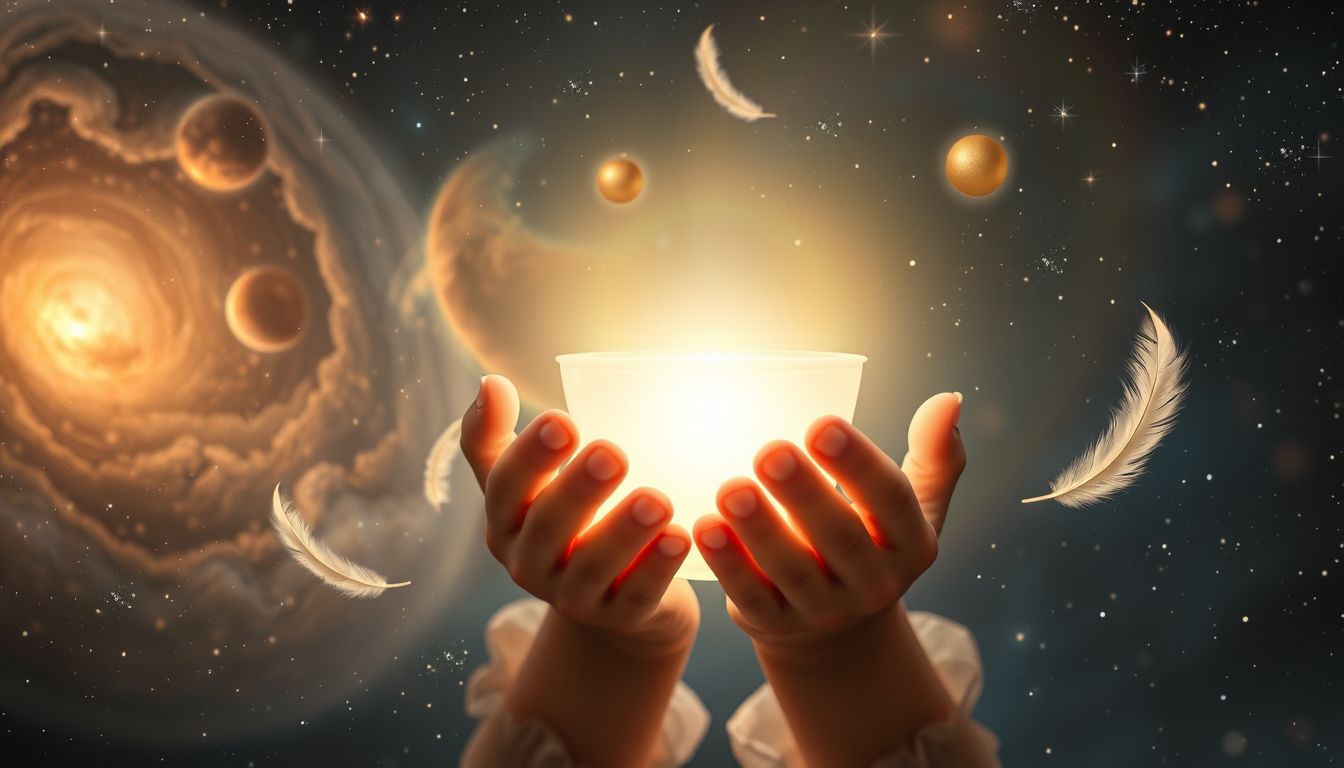 Der Gral in Kinderhand symbolisiert unberührte Hoffnung und Zukunft.