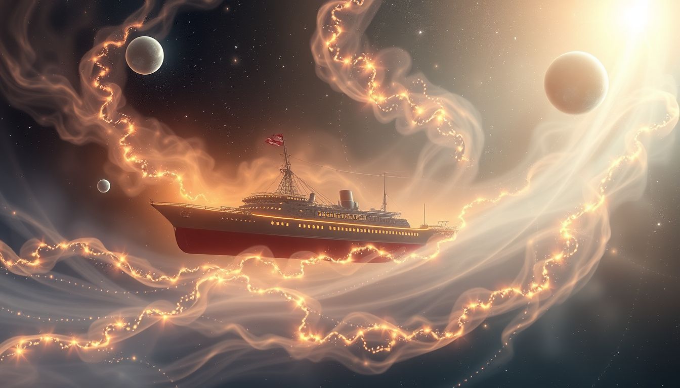 Ein Schiff, das mit dem Strom fährt, symbolisiert soziale Anpassung.