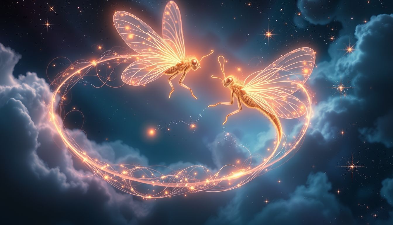 Streitende Johanniswürmchen symbolisieren innere Konflikte und Unsicherheiten.