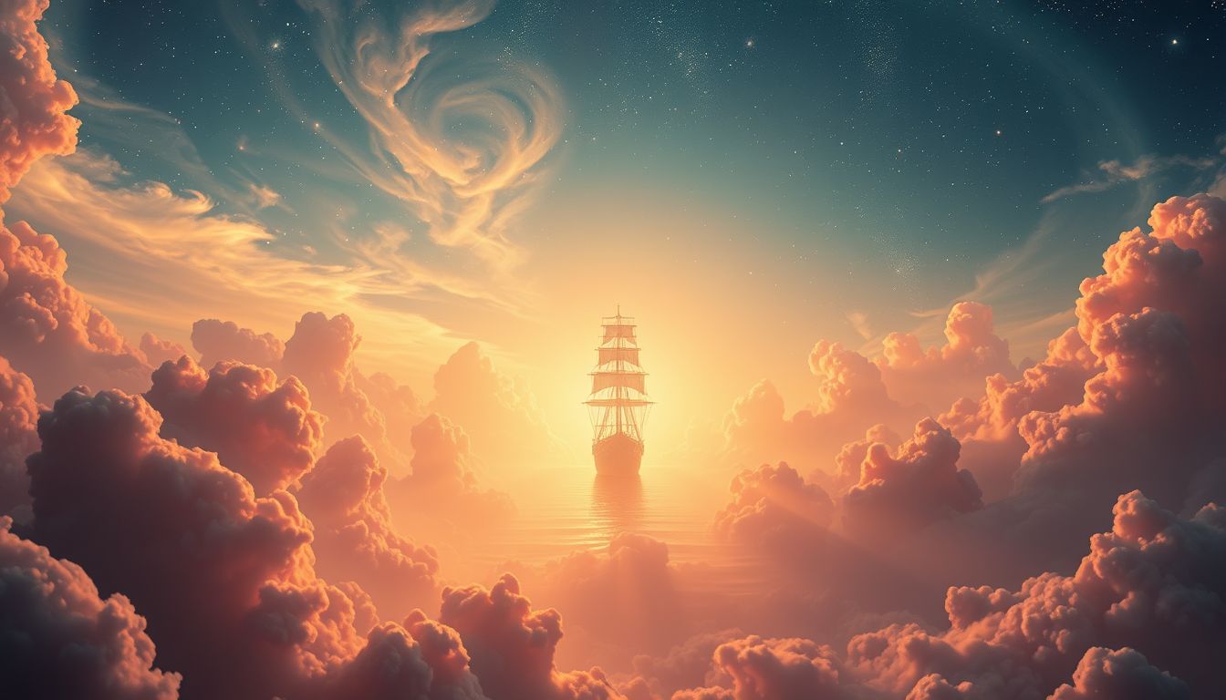 Ein Schiff im Sonnenuntergang symbolisiert Loslassen und innere Akzeptanz.