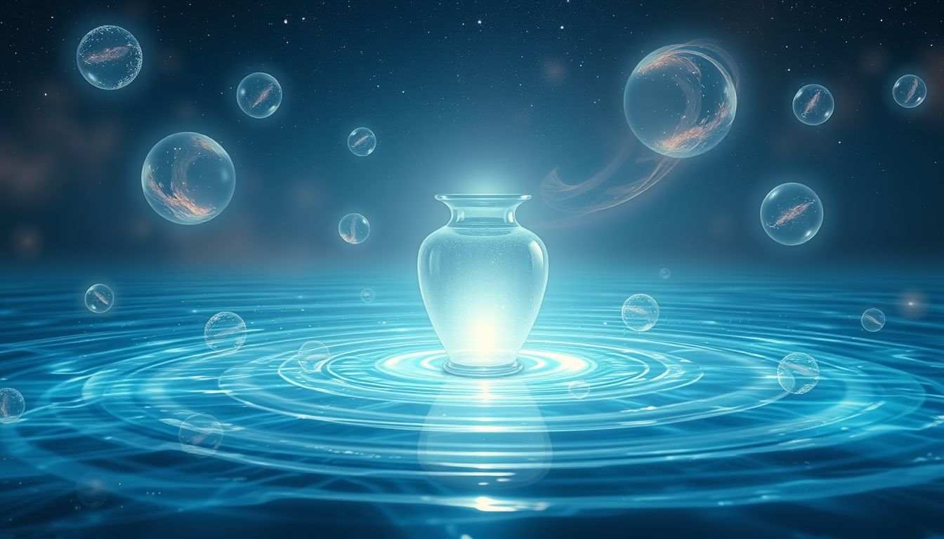 Eine Urne im Wasser symbolisiert oft emotionale Reinigung und Loslassen.
