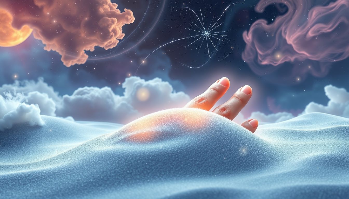 Das Eintauchen der Fingerknöchel im Sand symbolisiert Loslassen und Freiheit.