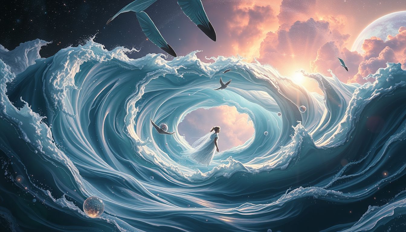 Das Fliehen aus dem Whirlpool symbolisiert Wunsch nach Kontrolle und Freiheit.