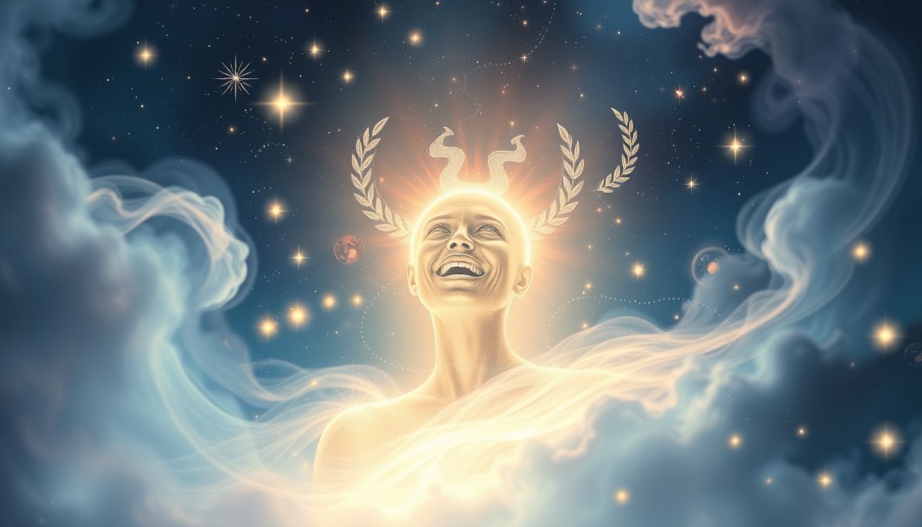 Ein lachender Feldherr symbolisiert unerschütterlichen Optimismus und innere Stärke.