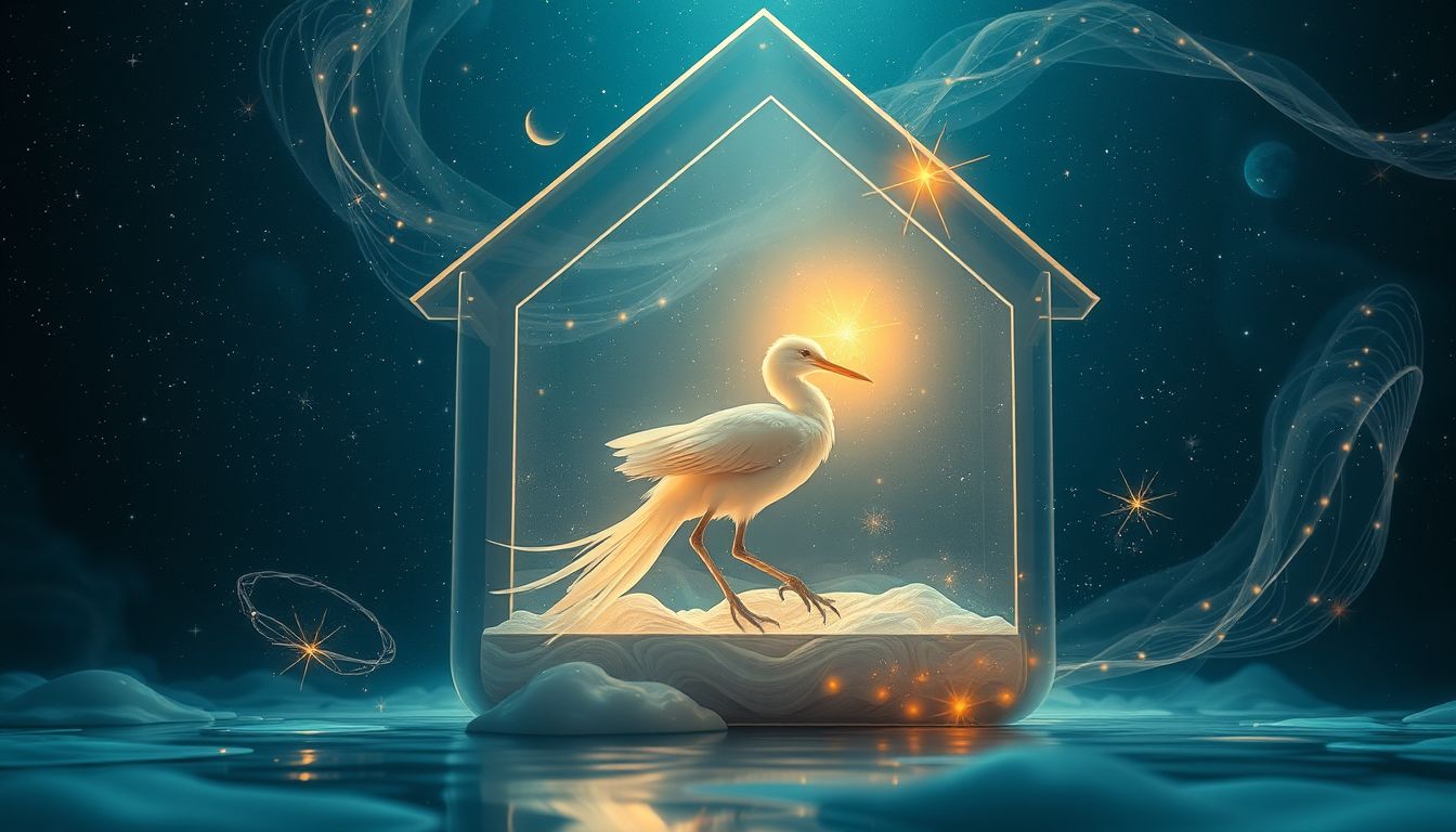 Ein Wasservogel im Haus symbolisiert Frieden und innere Klarheit.