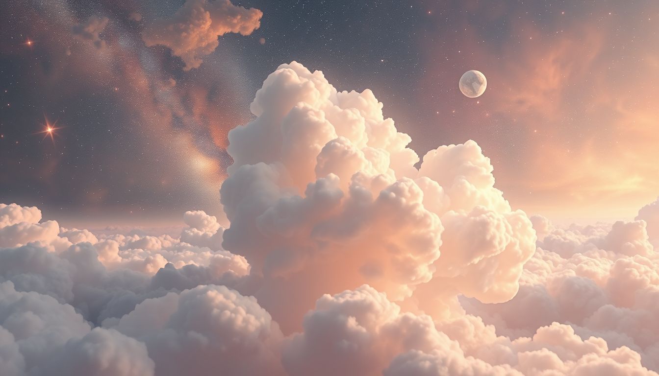Wolken, die sich verwandeln, symbolisieren kreative Gedanken und Wandel.