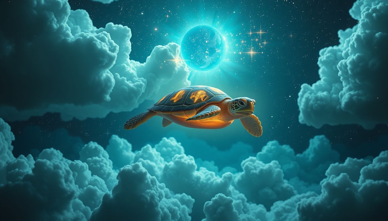 Eine Schildkröte in fremder Umgebung symbolisiert Anpassungsfähigkeit und Schutz.