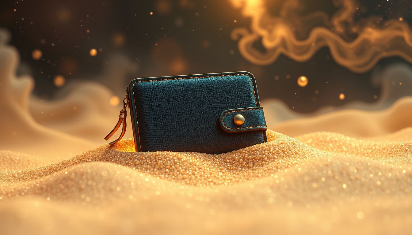 Ein vergrabener Geldbeutel symbolisiert verborgene finanzielle Chancen.