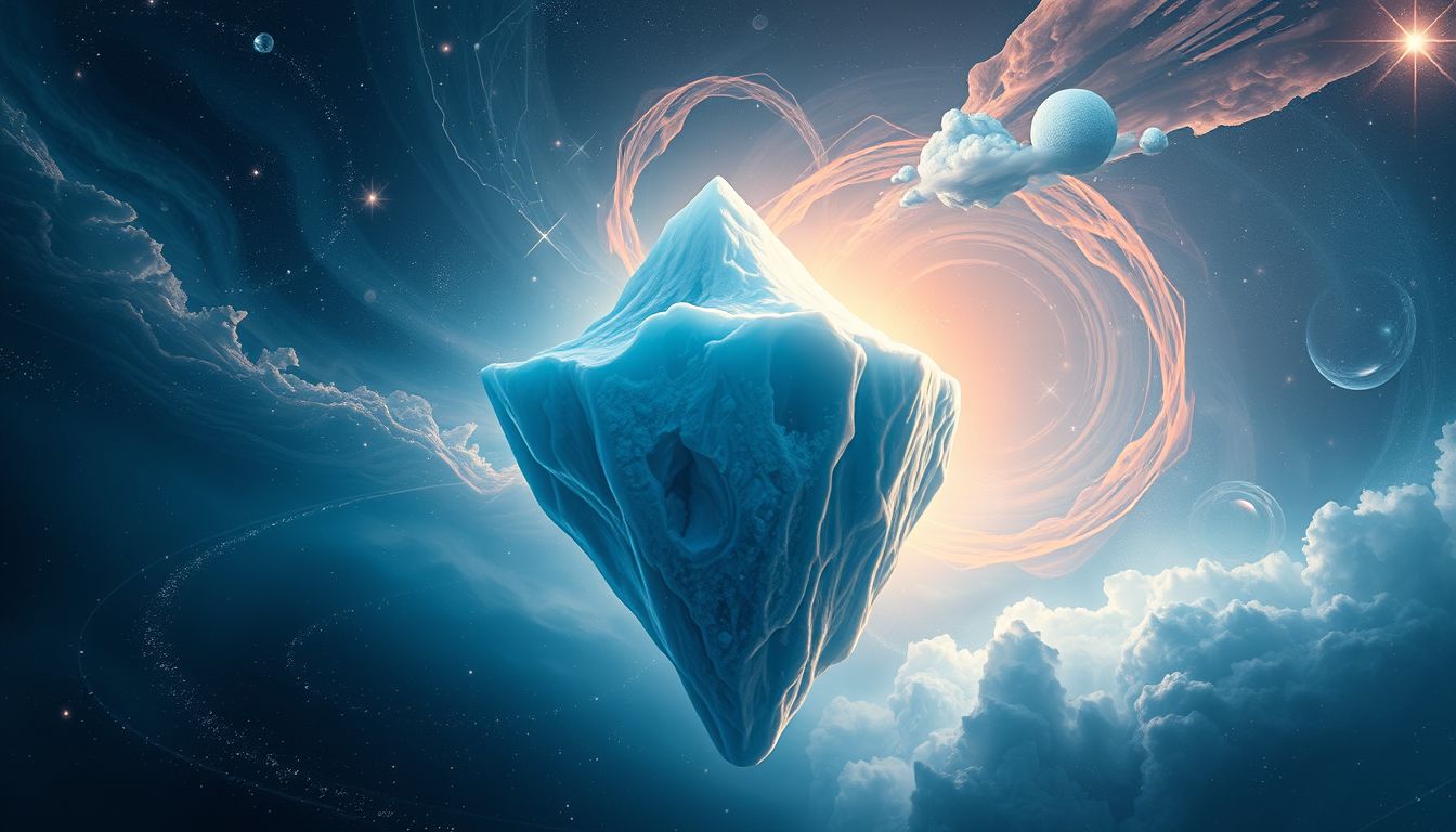 Ein Eisberg als Zuflucht symbolisiert unbewusste Schutzmechanismen.