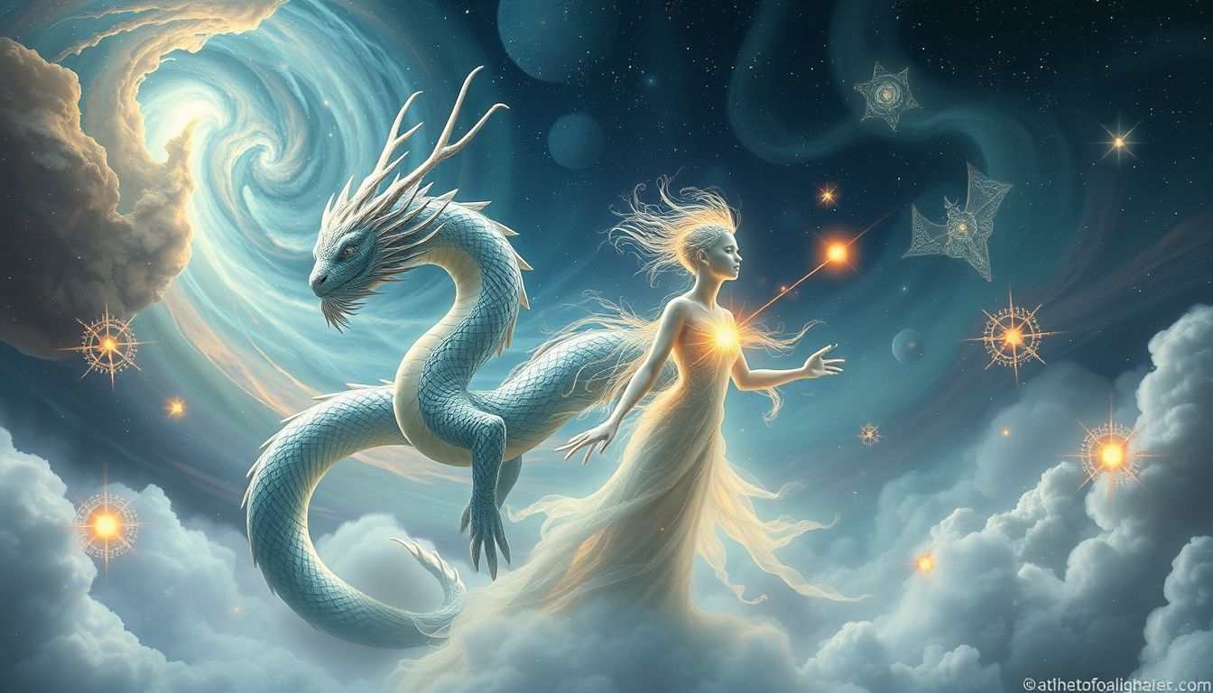 Ein Lindwurm symbolisiert Wandlung und verborgene innere Kräfte.