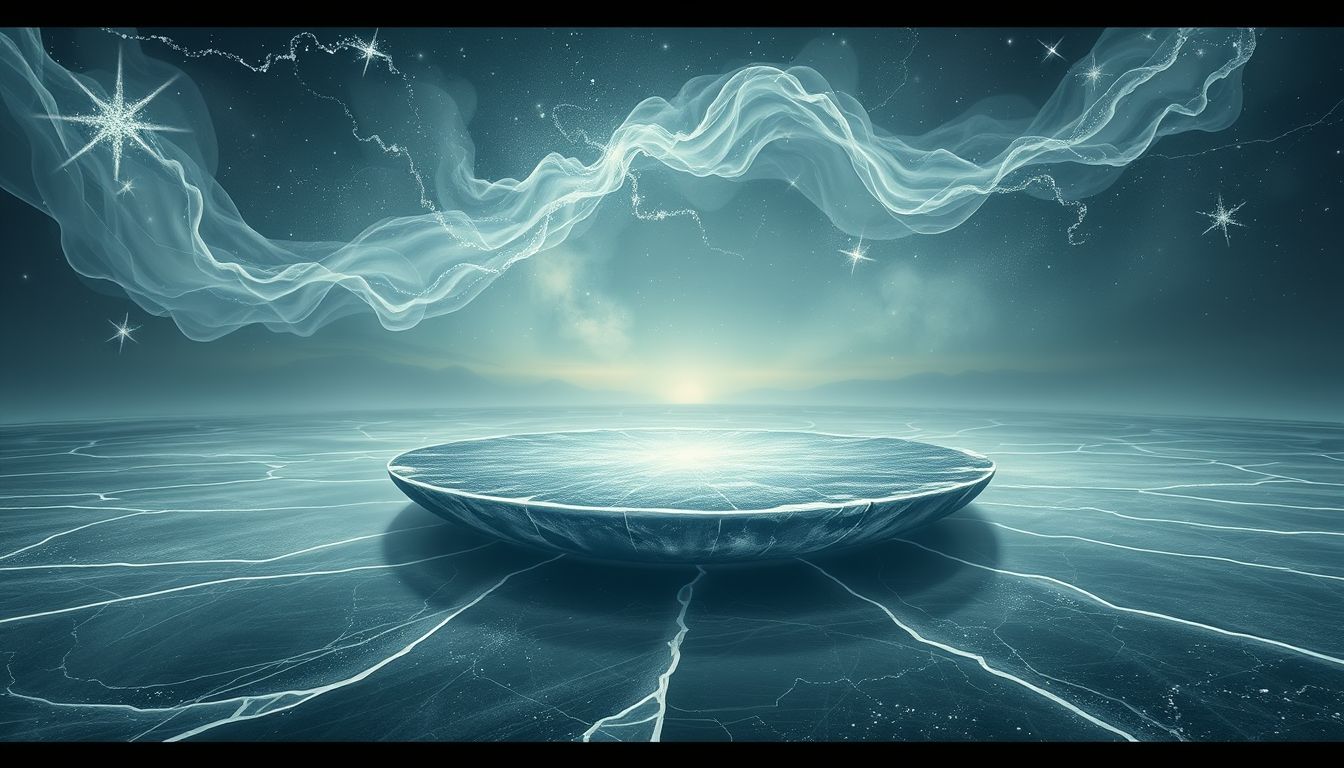 Ein gefrorener See symbolisiert emotionale Blockaden und Stillstand.