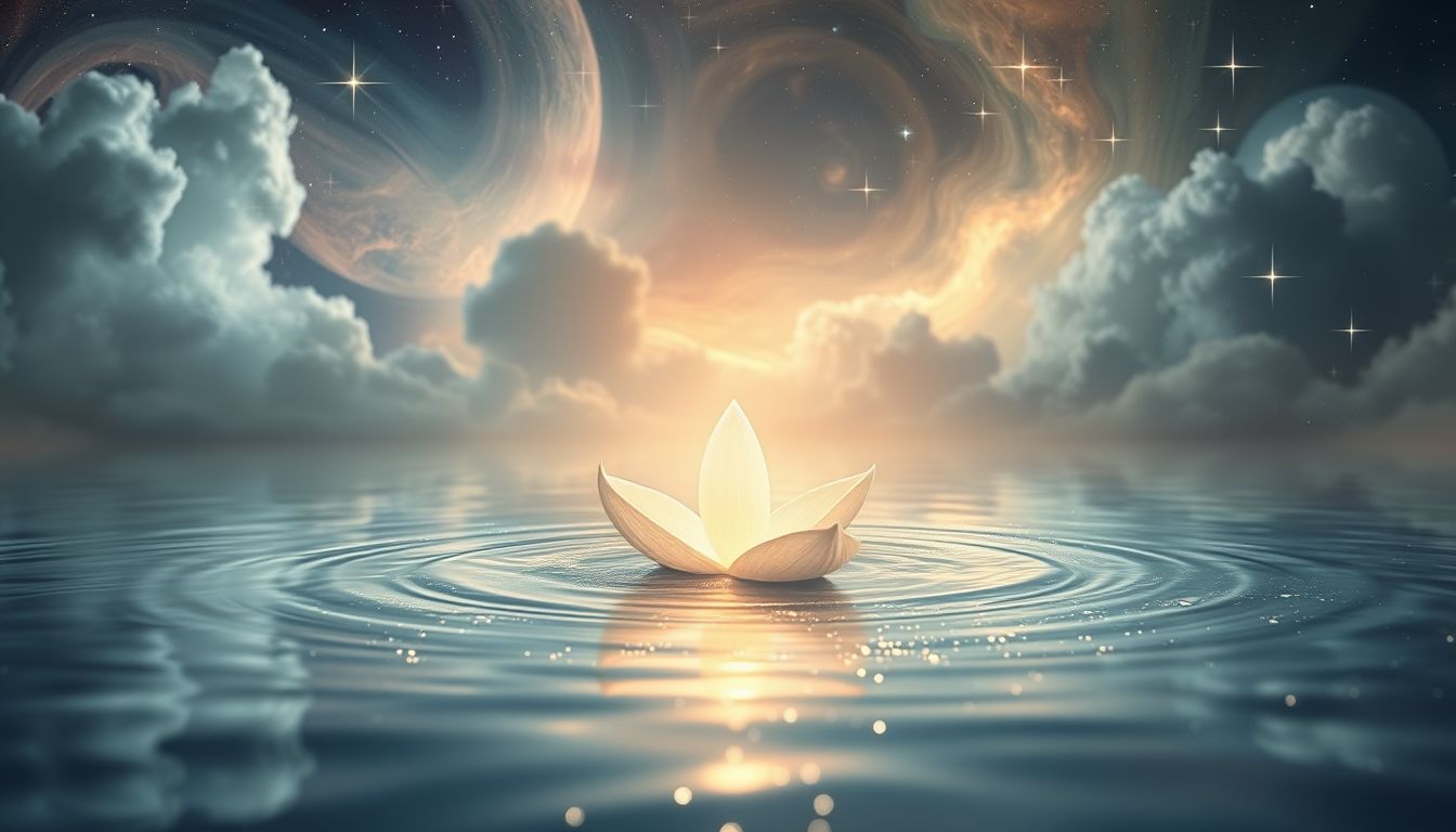 Das Schwimmen der Knospe symbolisiert emotionale Reinigung und Neubeginn.