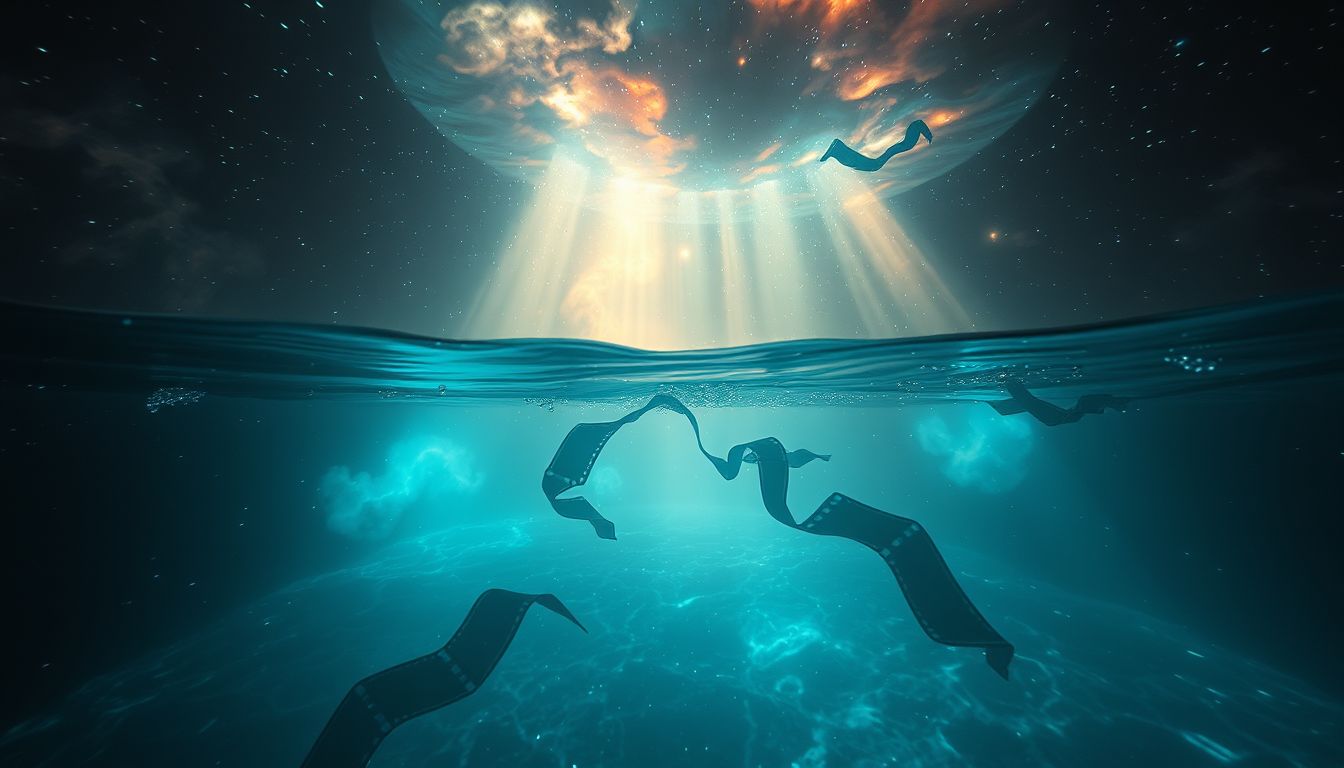 Ein überflutete Dunkelkammer symbolisiert emotionale Überforderung und verborgene Ängste.