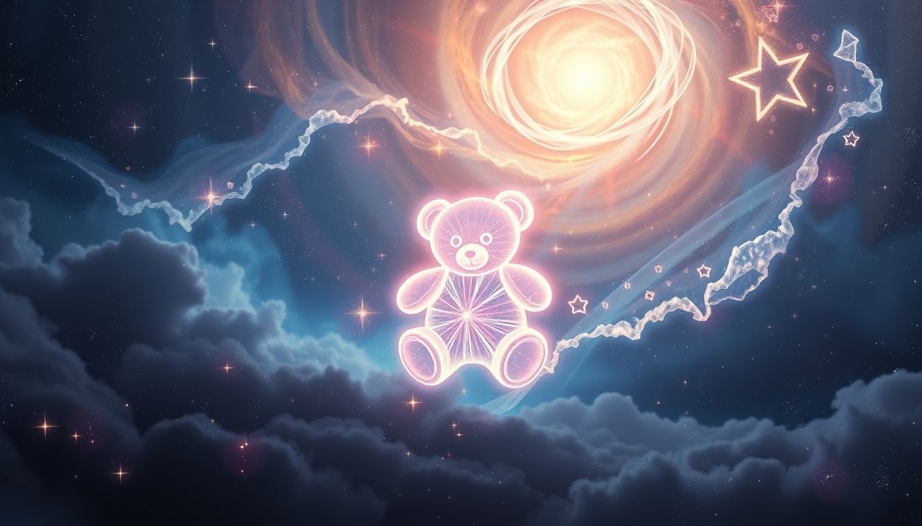 Ein Teddybär symbolisiert oft verlorene Kindheitsfreude und innere Kraft.