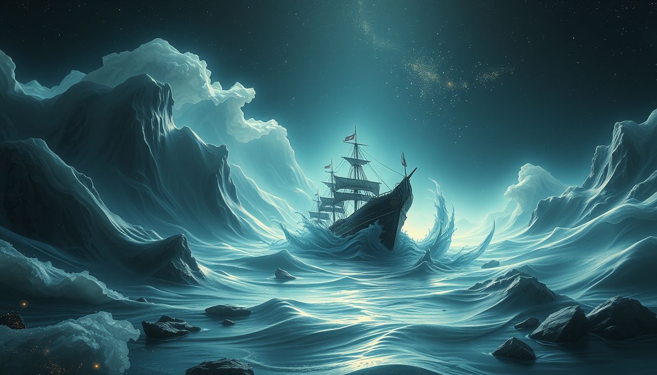 Ein Schiffbruch im Fjord symbolisiert unerwartete Lebenskrisen und Wendepunkte.