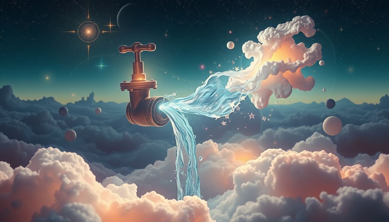 Ein Ventil, das Wasser ablässt, symbolisiert emotionale Befreiung im Traum.