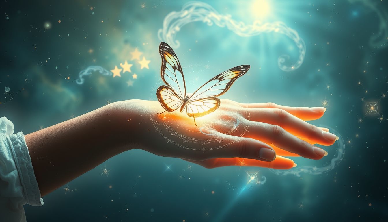 Ein Schmetterling auf dem Arm symbolisiert innere Stärke und Großzügigkeit.