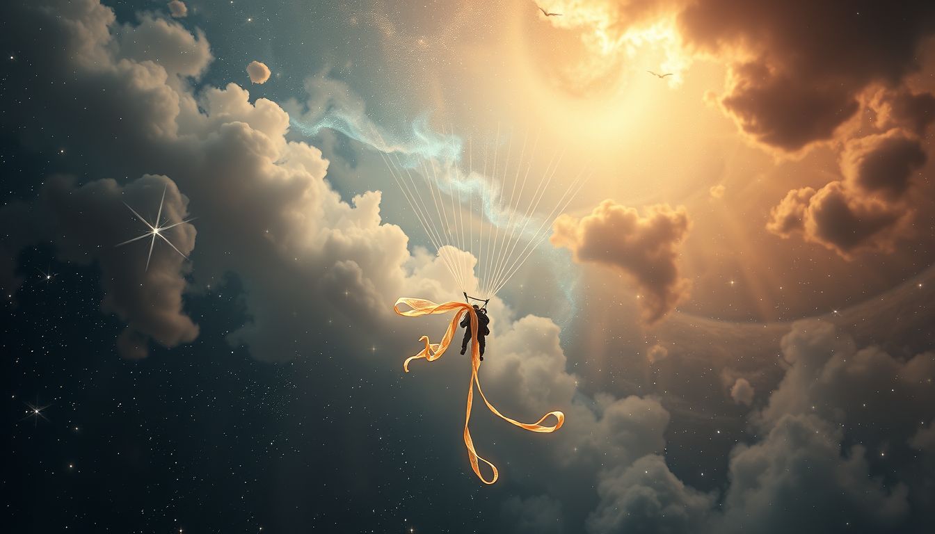 Probleme mit Paragliding-Ausrüstung im Traum symbolisieren innere Unsicherheiten.