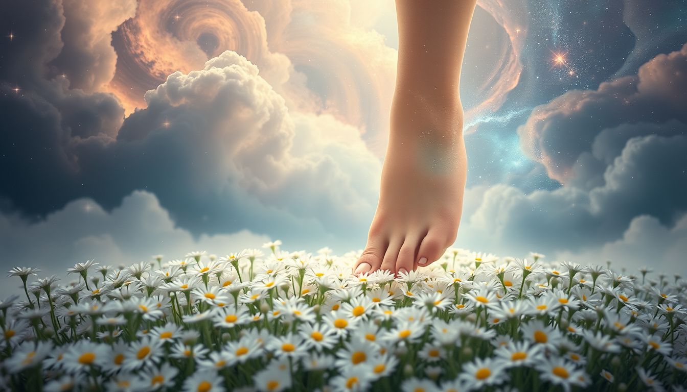 Auf Gänseblumen treten symbolisiert im Traum unbewusste Ängste.