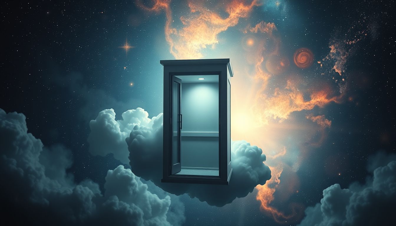 Die Beichte im leeren Beichtstuhl symbolisiert innere Unsicherheit und Zweifel.