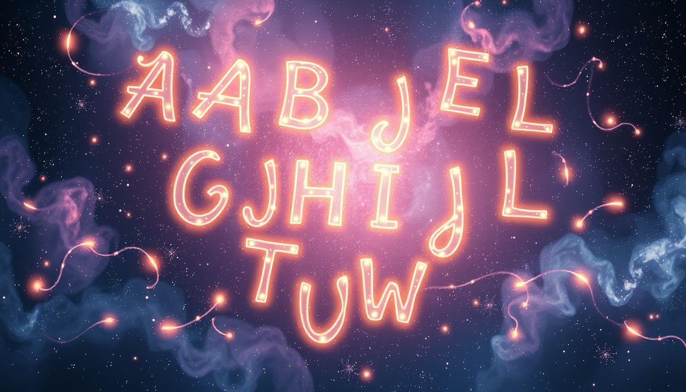 Das tanzende Alphabet symbolisiert kreative Lebendigkeit und spielerisches Lernen.