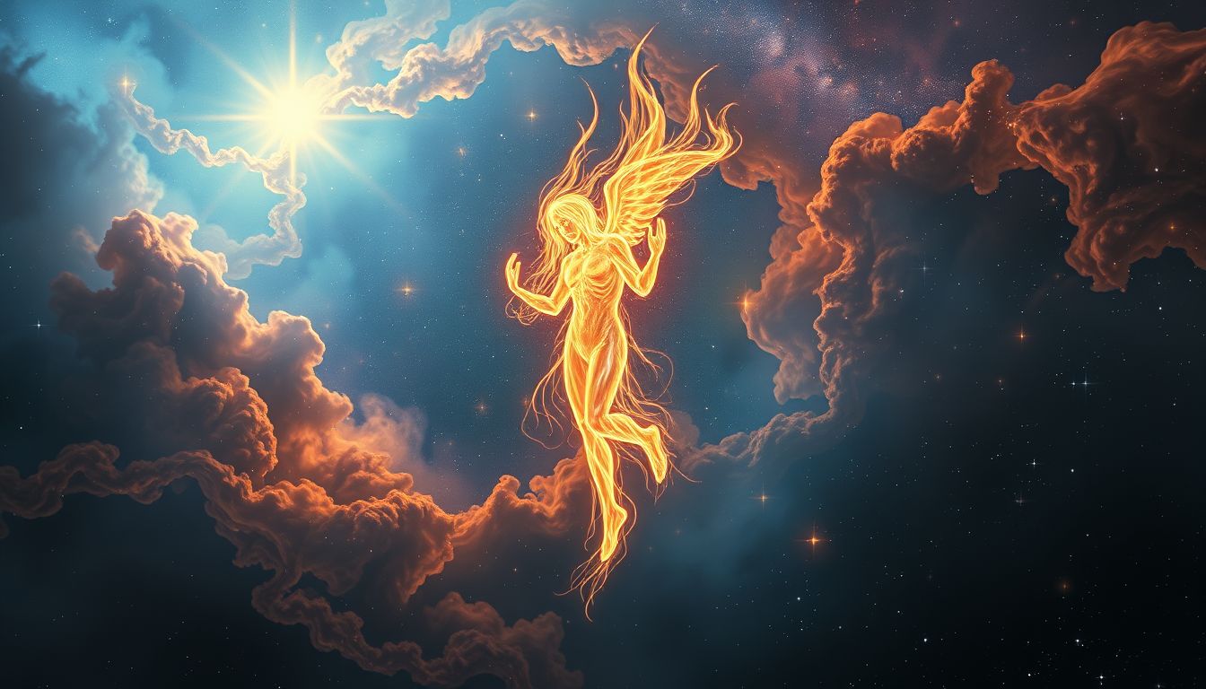 Der brennende Mann symbolisiert oft Opfer, Transformation und Erlösung.