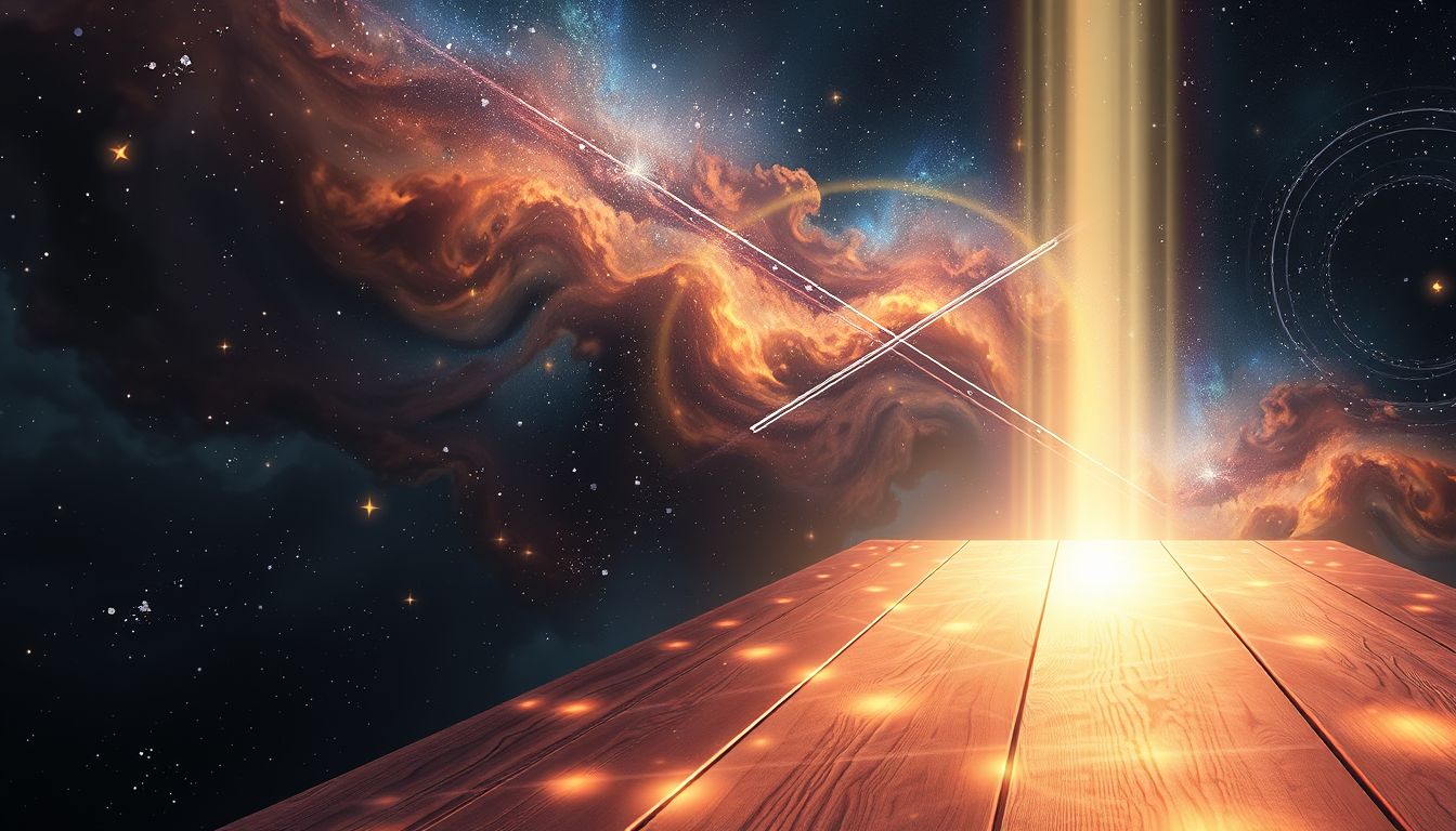 Leuchtende Dielen symbolisieren inneres Licht und spirituelle Klarheit.