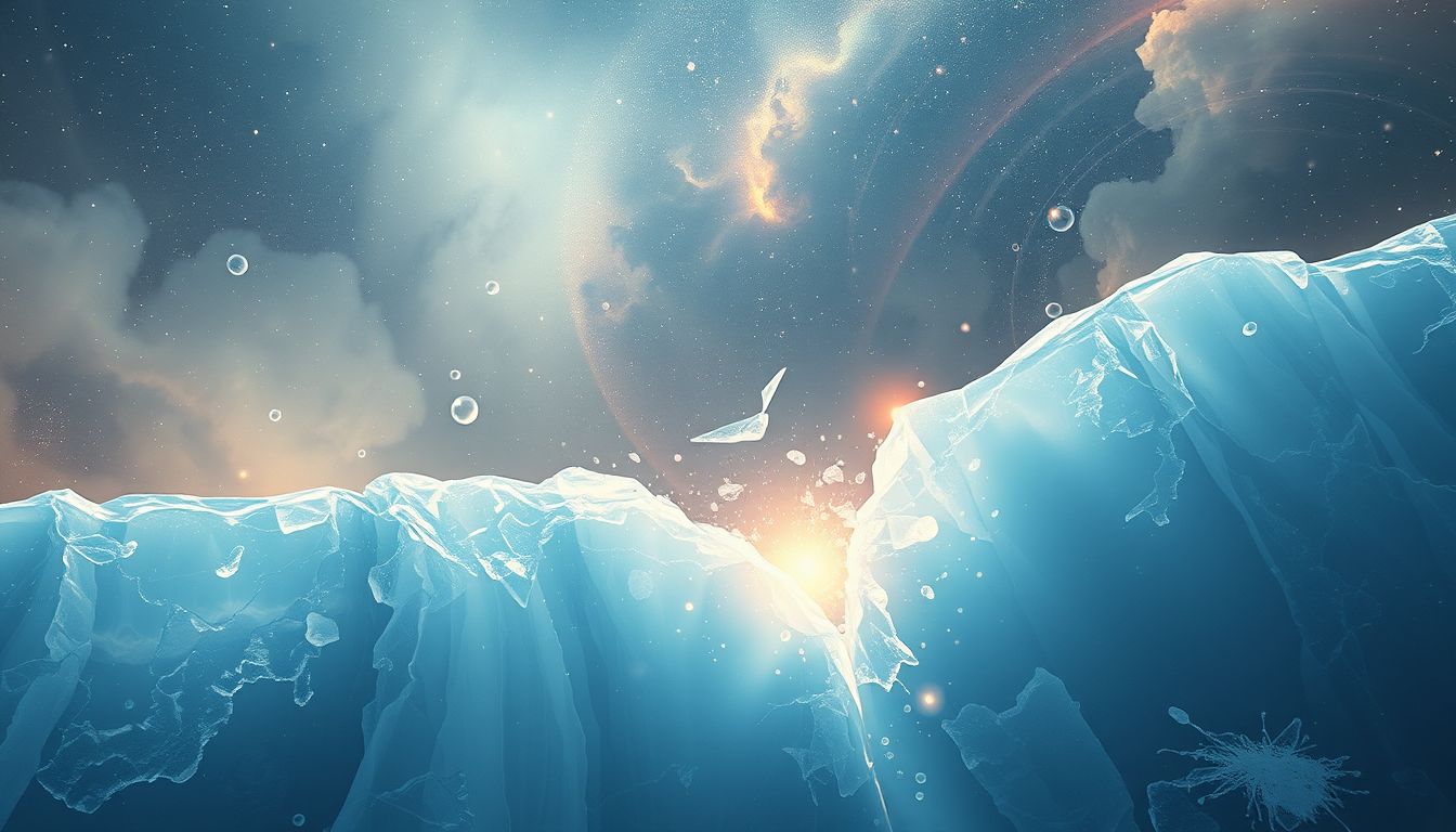 Ein Durchbruch im Eis symbolisiert überwundene innere Blockaden.