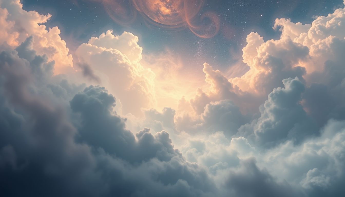 Ein bewölkter Himmel symbolisiert oft kommende Unsicherheiten und Prüfungen.