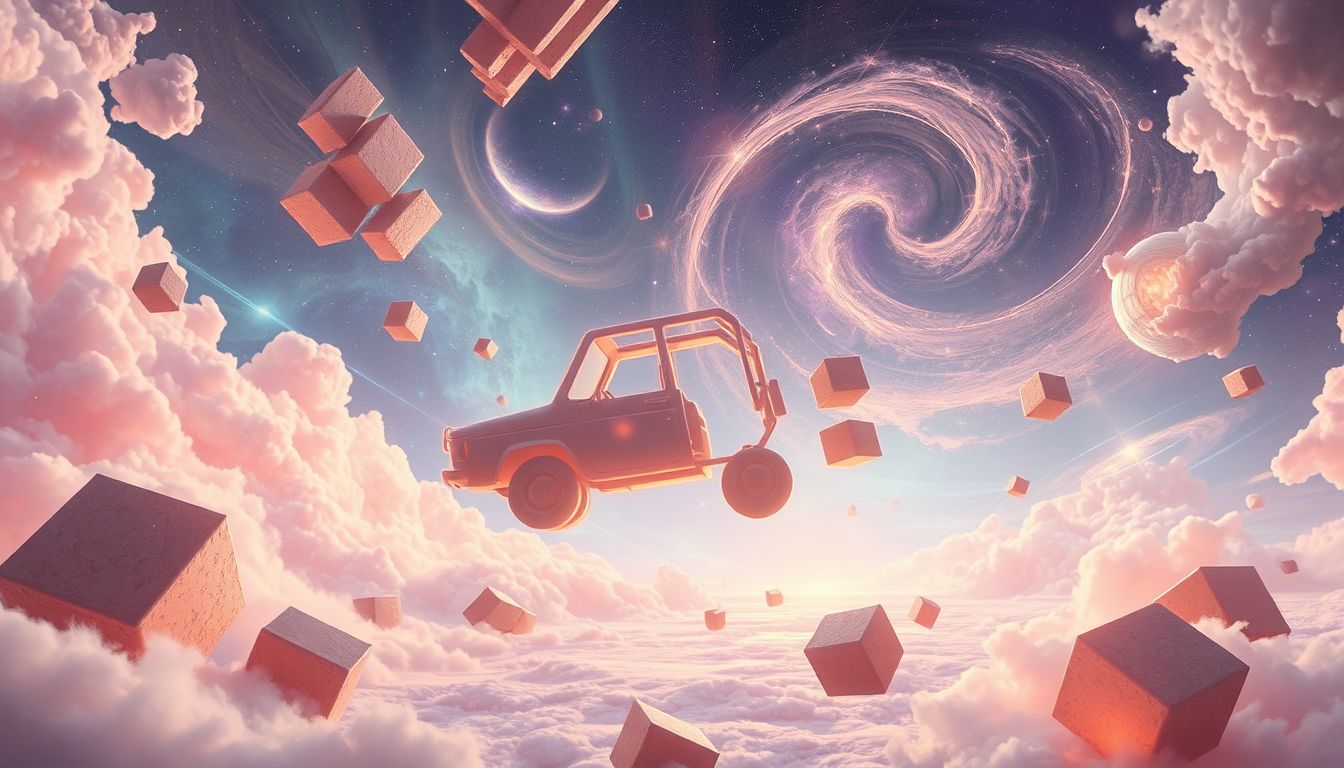 Ein defekter Motorwagen symbolisiert innere Blockaden und Herausforderungen.