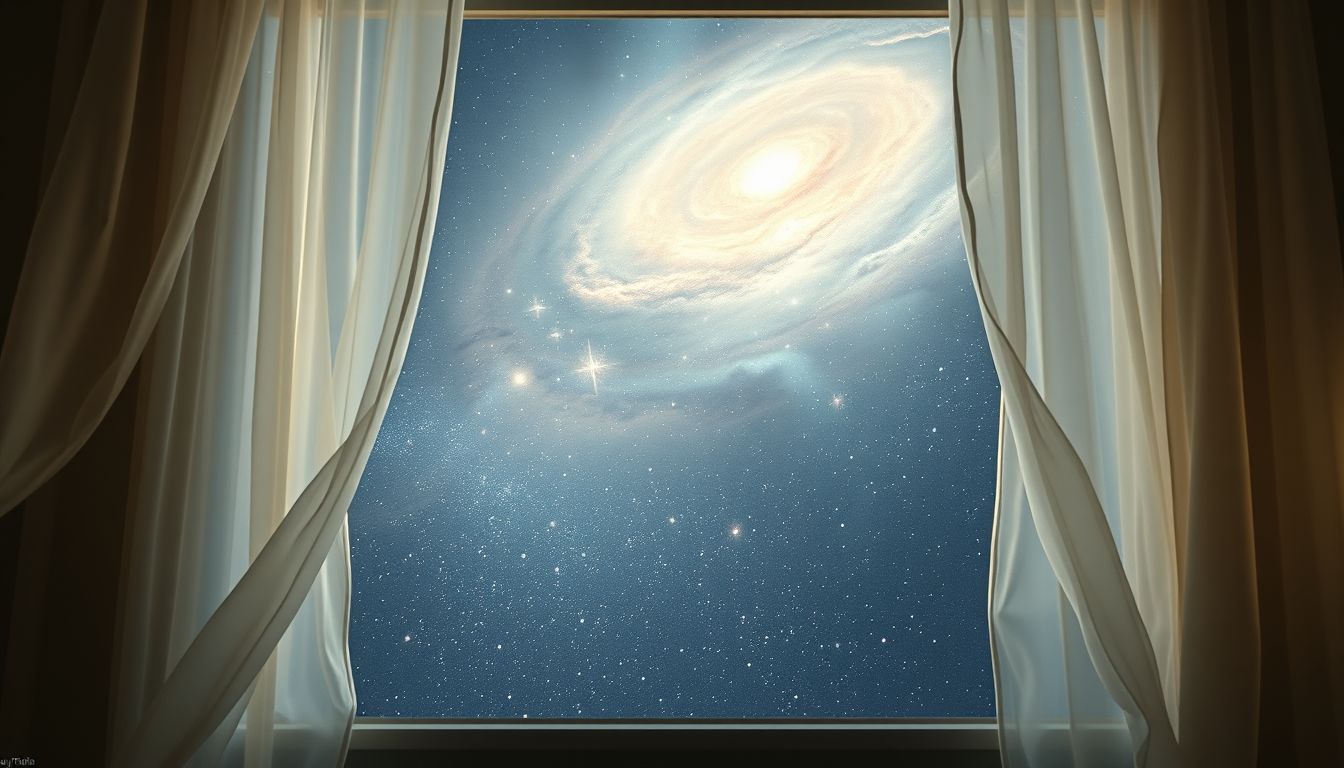 Vorhänge am Fenster symbolisieren Schutz der persönlichen Intimsphäre im Traum.