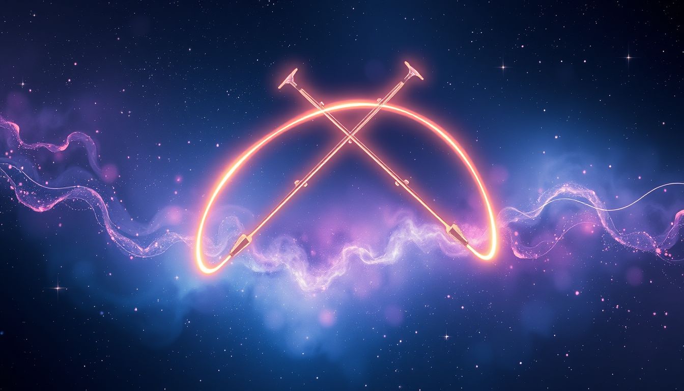 Ein Fiedelbogen im Duett symbolisiert harmonische Zusammenarbeit und Kreativität.
