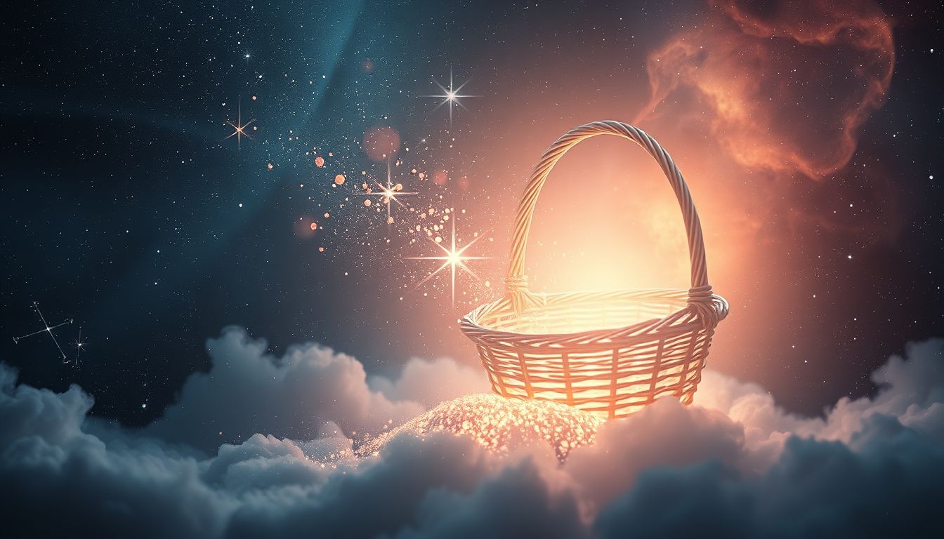 Ein leerer Geschenkkorb symbolisiert Energieverlust und innere Leere.