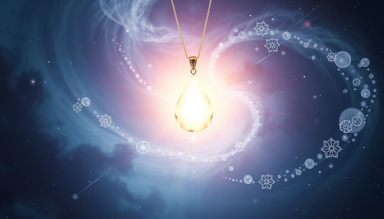 Ein glänzender Anhänger symbolisiert strahlende Anziehungskraft und Erfolg.
