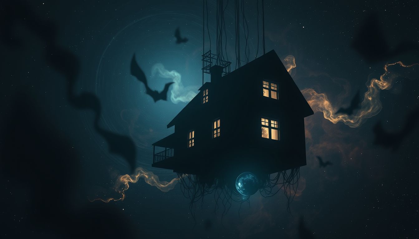 Ein dunkles Haus symbolisiert verborgene Ängste und Unsicherheiten.