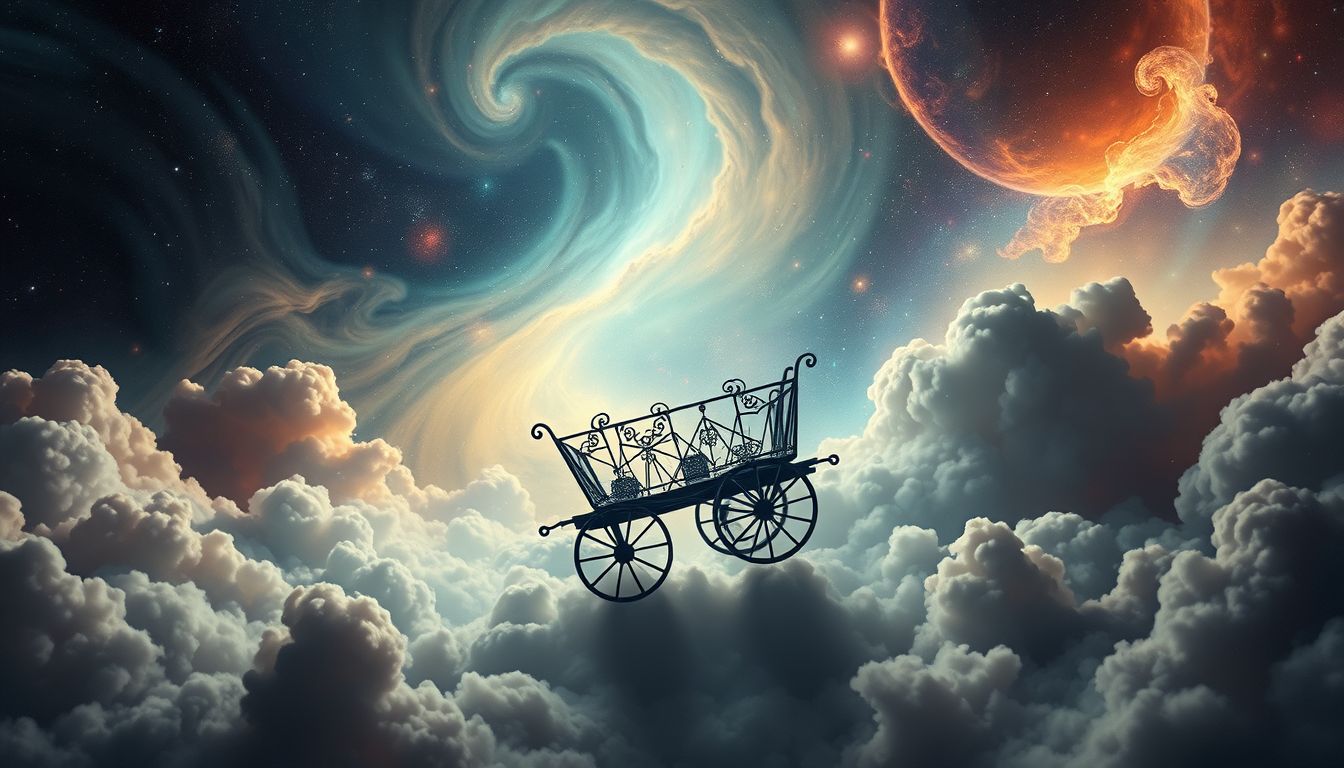 Ein kaputter Leiterwagen symbolisiert meist Hindernisse im Lebensweg.