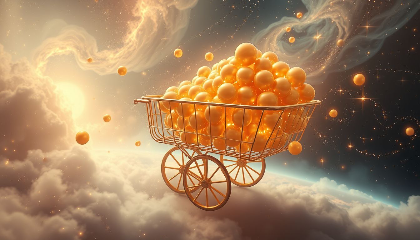 Ein Leiterwagen voller Gold symbolisiert Reichtum und unerwartetes Glück.