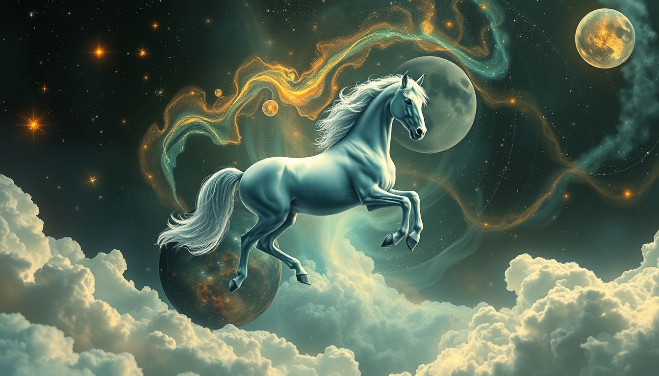 Ein stillstehender Mustang symbolisiert innere Ruhe oder festgefahrene Situationen.