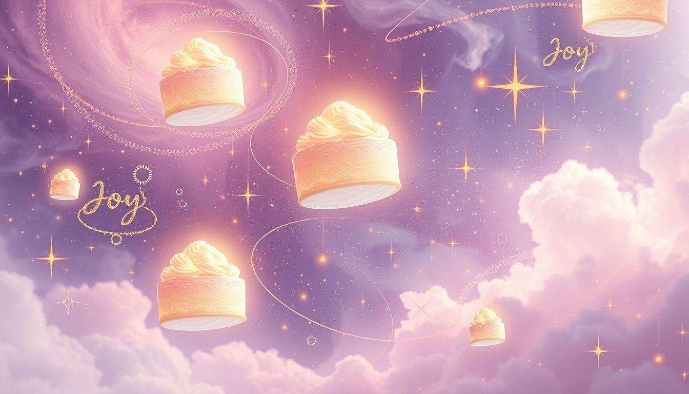 Ein Kuchenrezept symbolisiert Glück, Belohnung und kreative Lebensfreude.