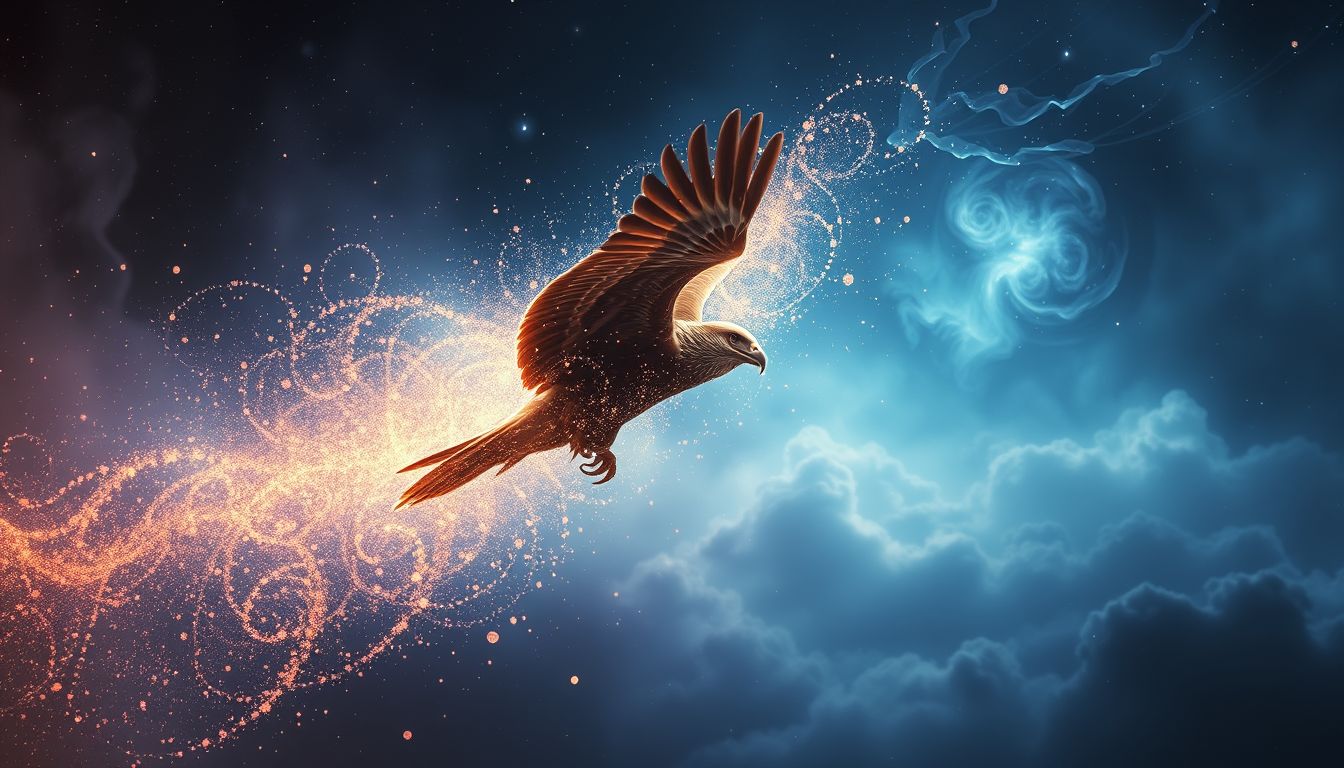 Ein Sperberflug symbolisiert Mut zum Loslassen und Neubeginn.