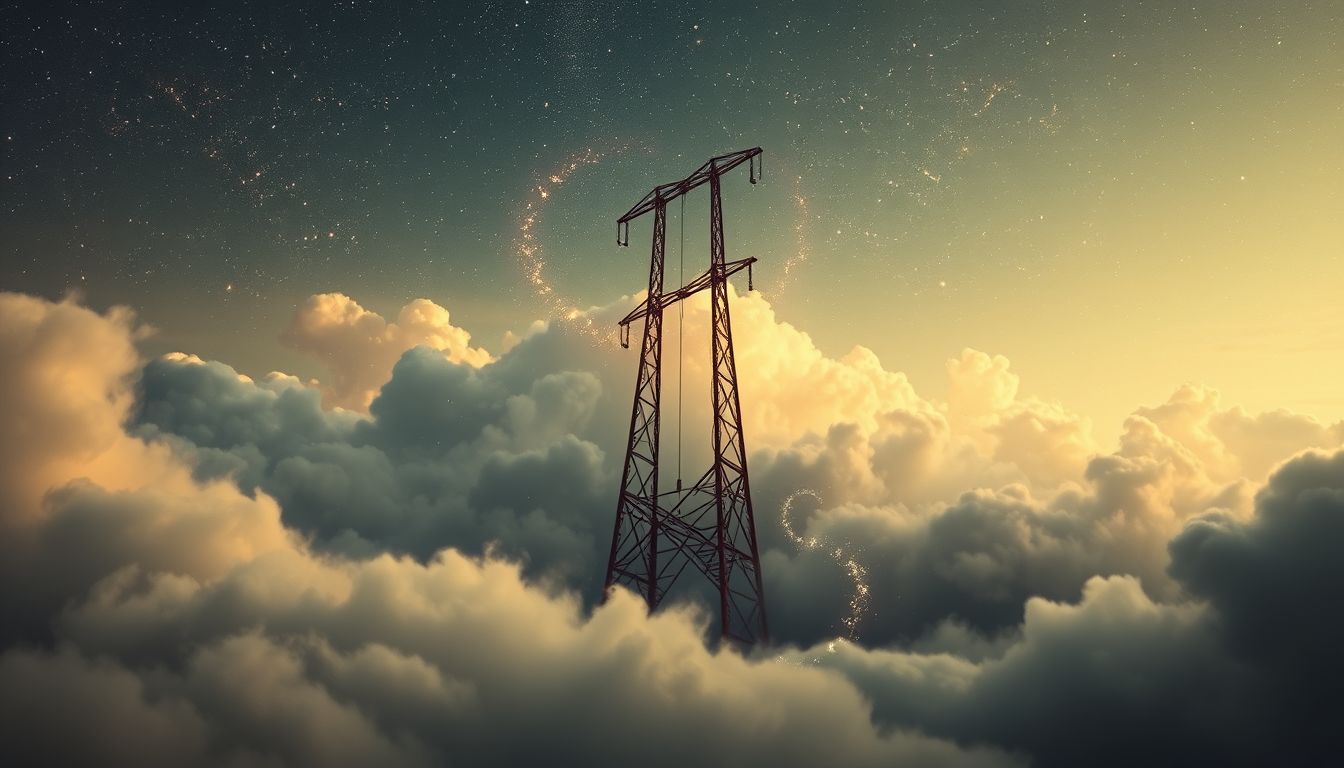 Ein Telegrafenmast als Galgen symbolisiert Angst und harte Strafen.