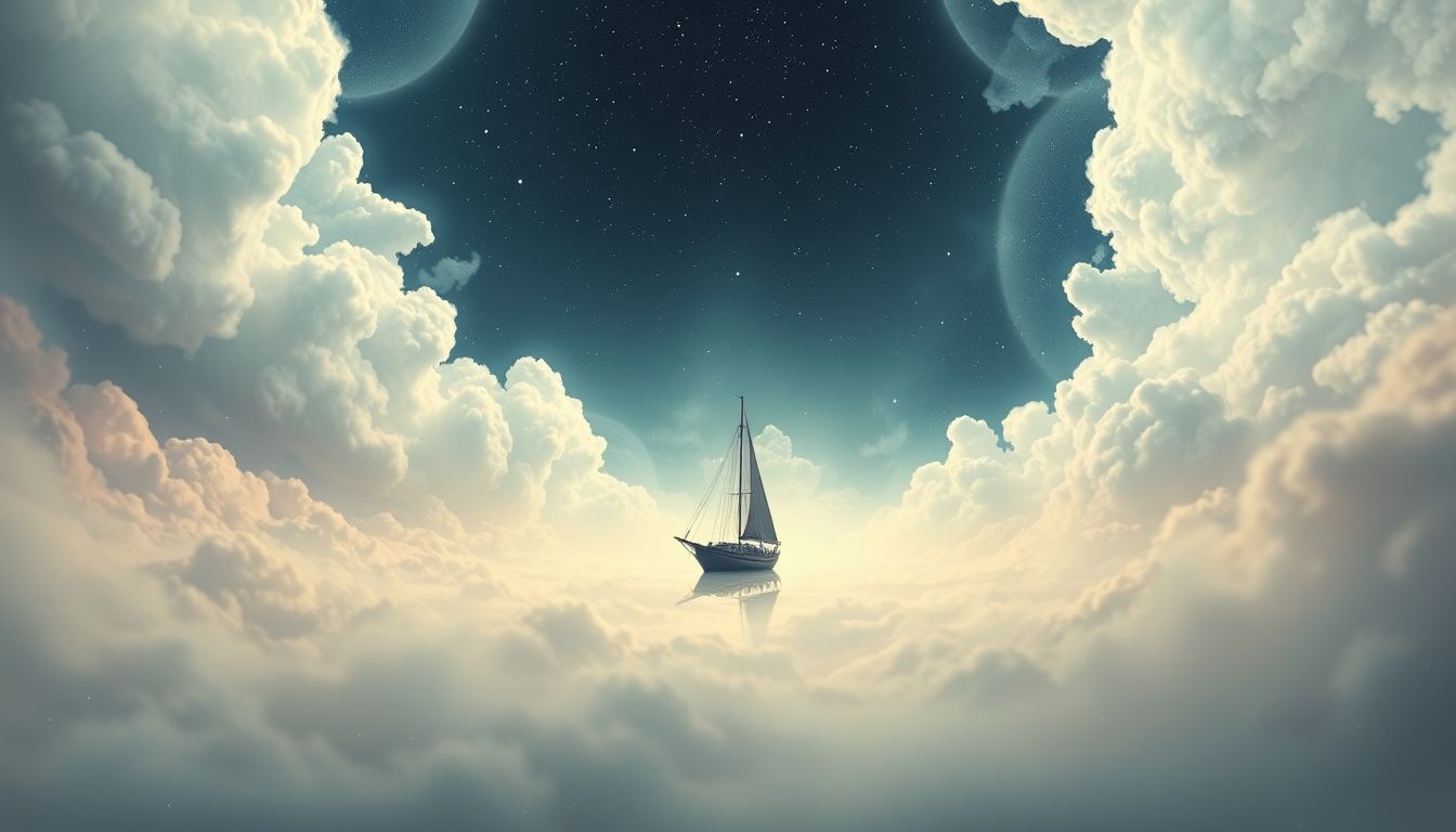 Ein verlassener Einmastsegler symbolisiert tiefe Einsamkeit und innere Isolation.