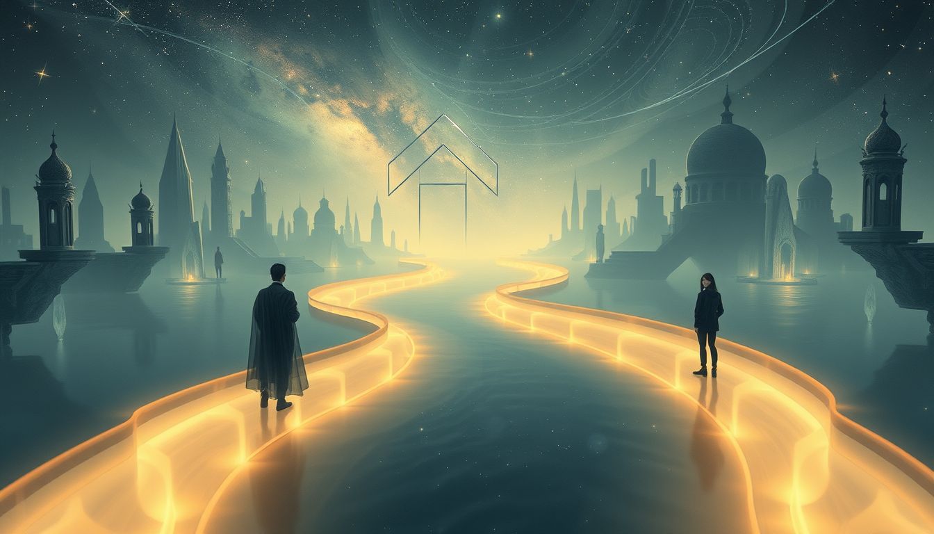 Ein Wassergraben symbolisiert soziale Distanz und gesellschaftliche Isolation.