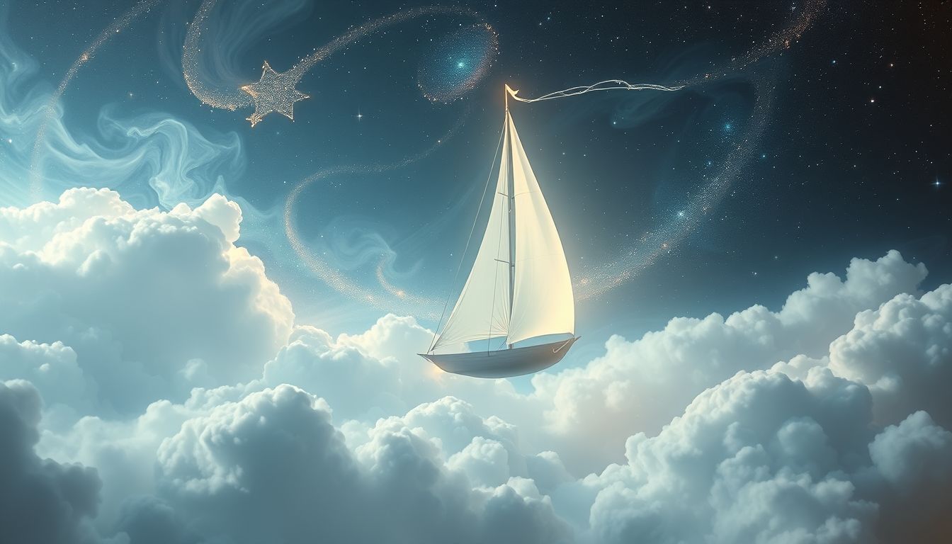 Ein weißes Segel symbolisiert Neubeginn, Reinheit und optimistische Hoffnung.