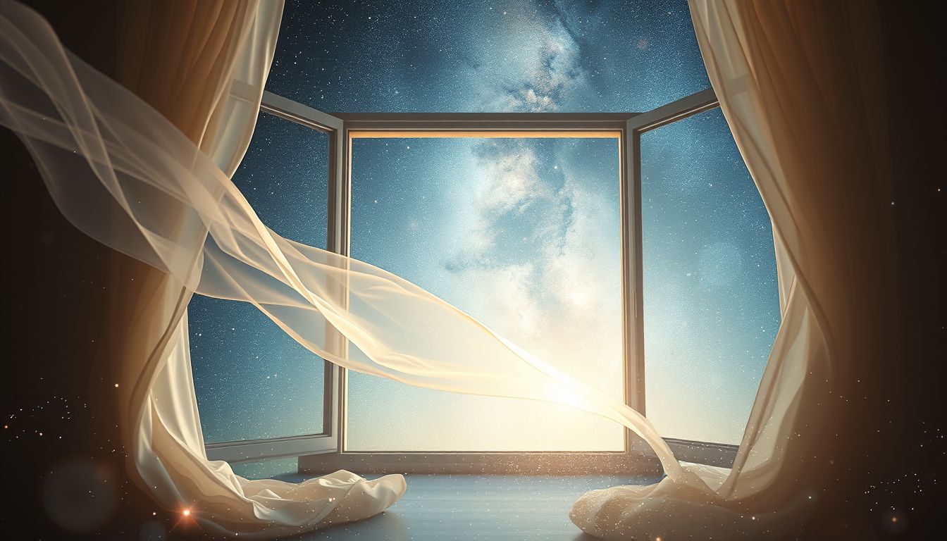 Eine Brise durchs Fenster symbolisiert oft neue Lebensenergie.